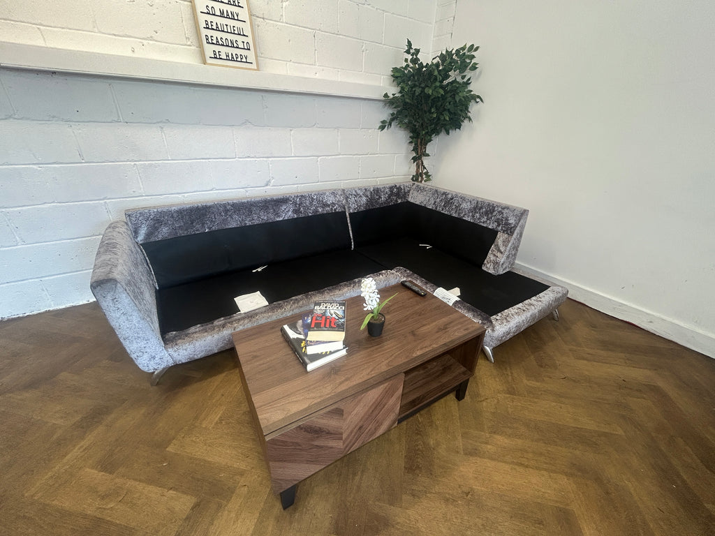 Plush Velvet Corner Sofa From SCS, Left Hand Chaise