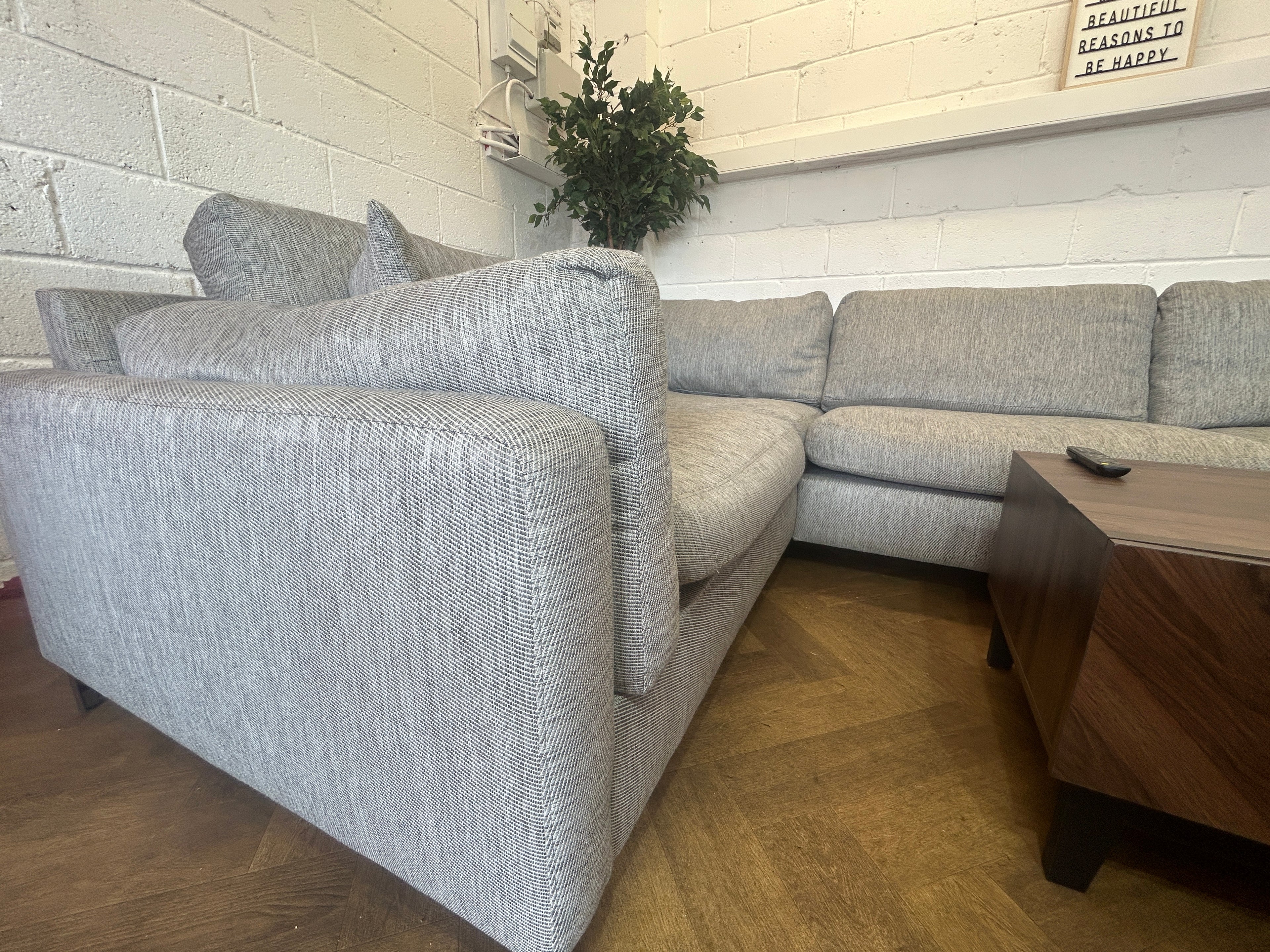 Stunning Grey Corner Sofa From Sofology, Right Hand Chaise