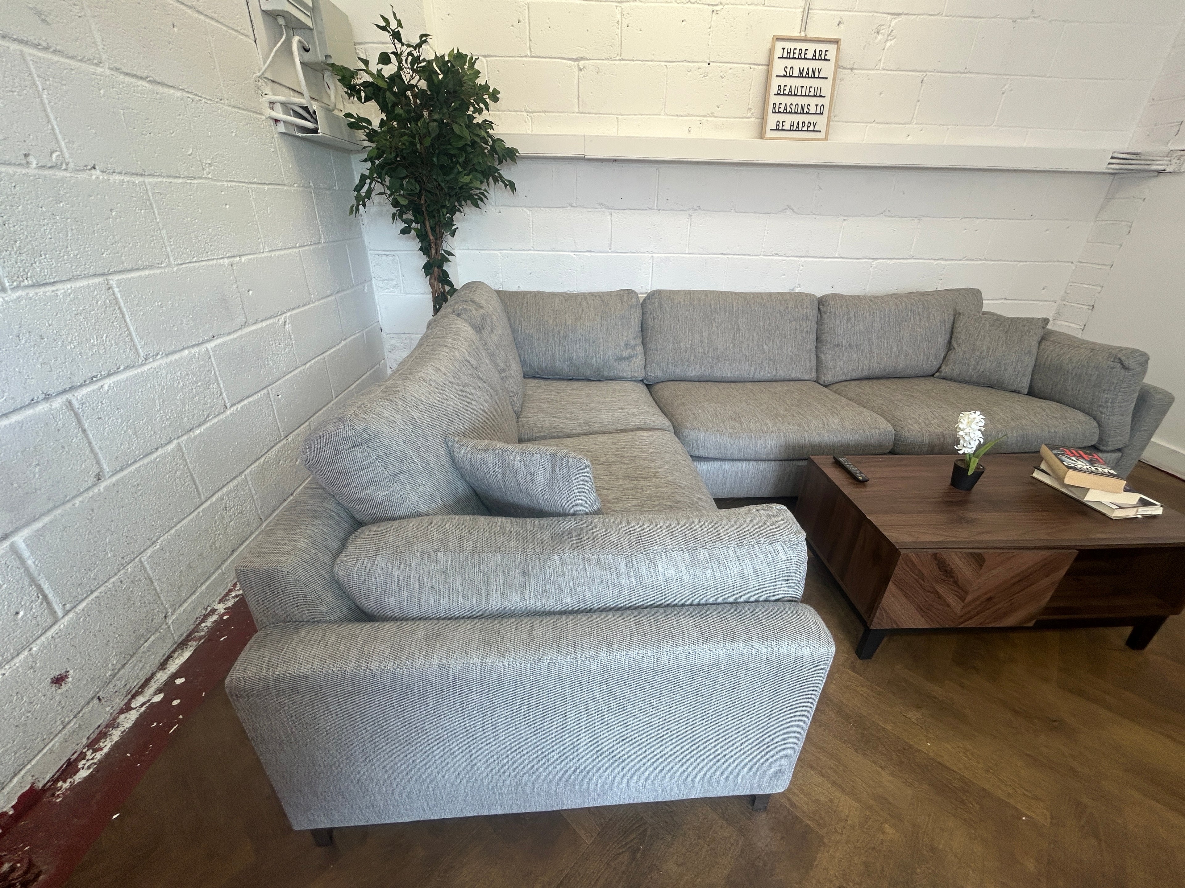 Stunning Grey Corner Sofa From Sofology, Right Hand Chaise