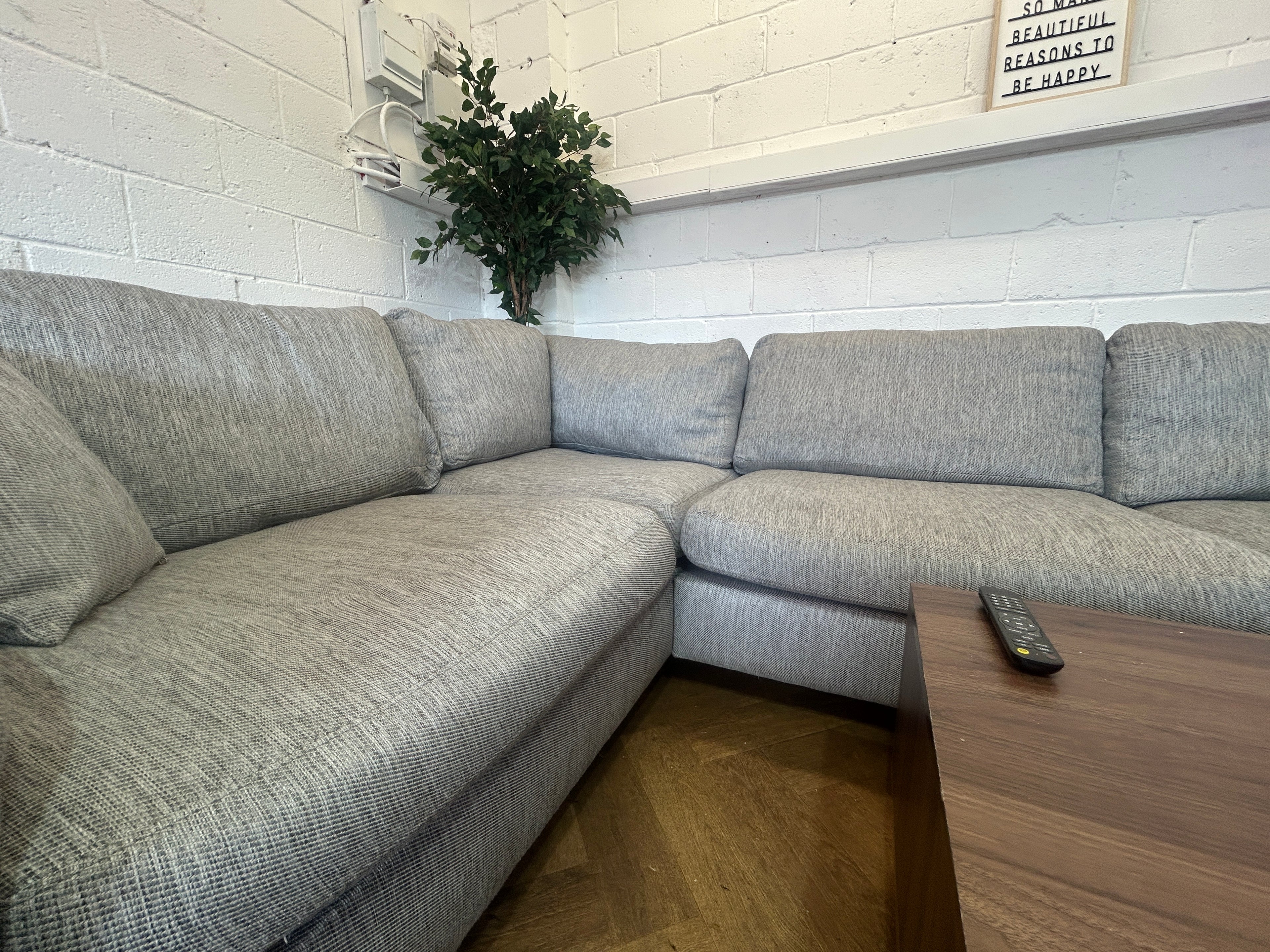 Stunning Grey Corner Sofa From Sofology, Right Hand Chaise