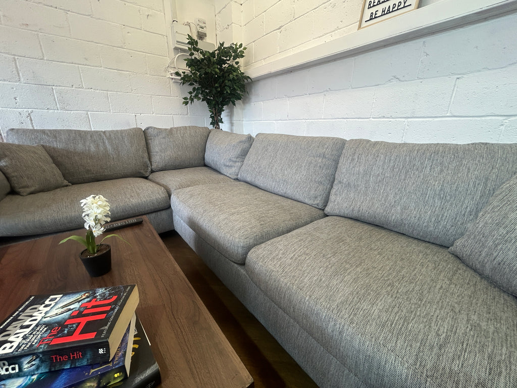 Stunning Grey Corner Sofa From Sofology, Right Hand Chaise