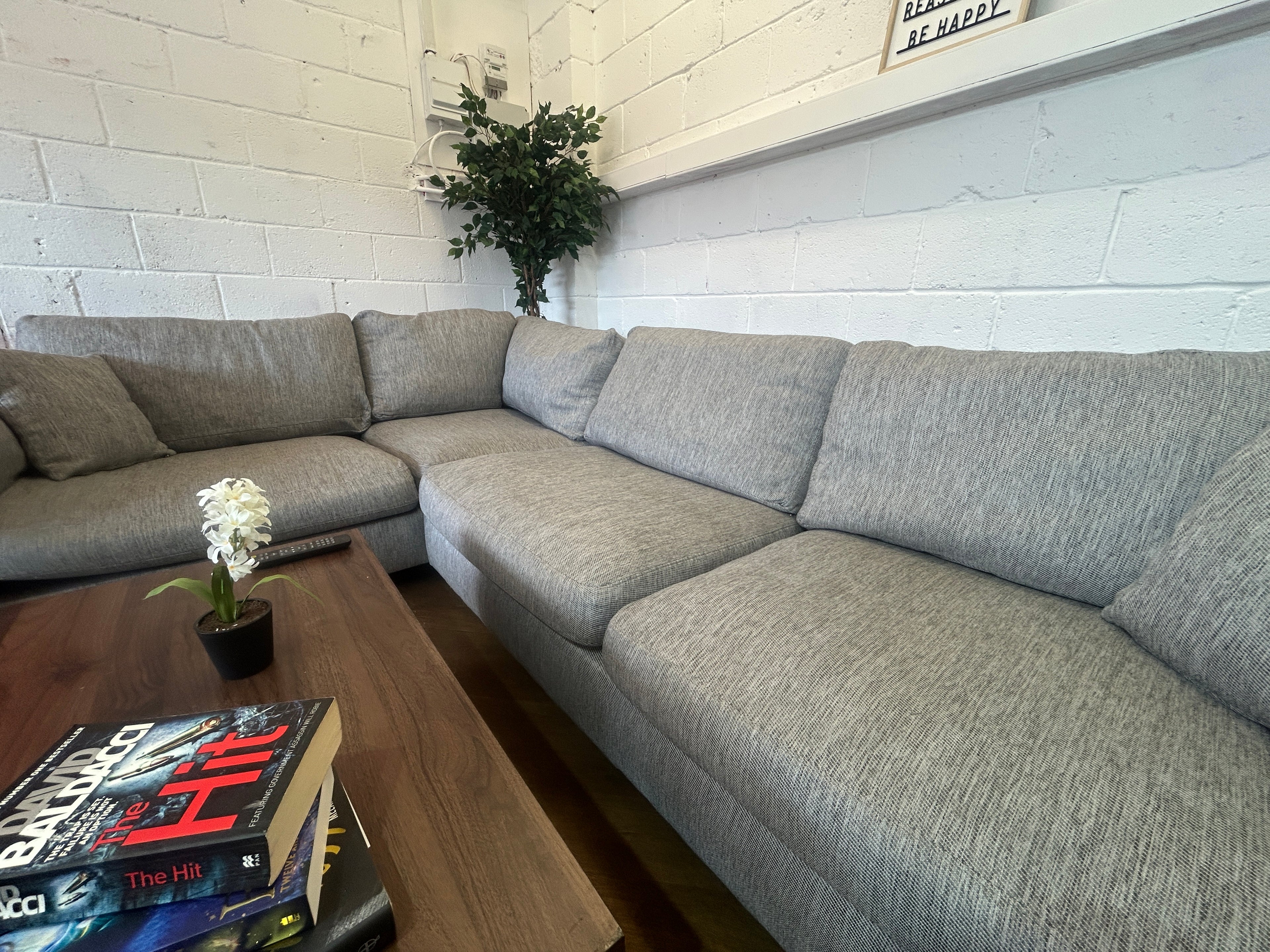 Stunning Grey Corner Sofa From Sofology, Right Hand Chaise