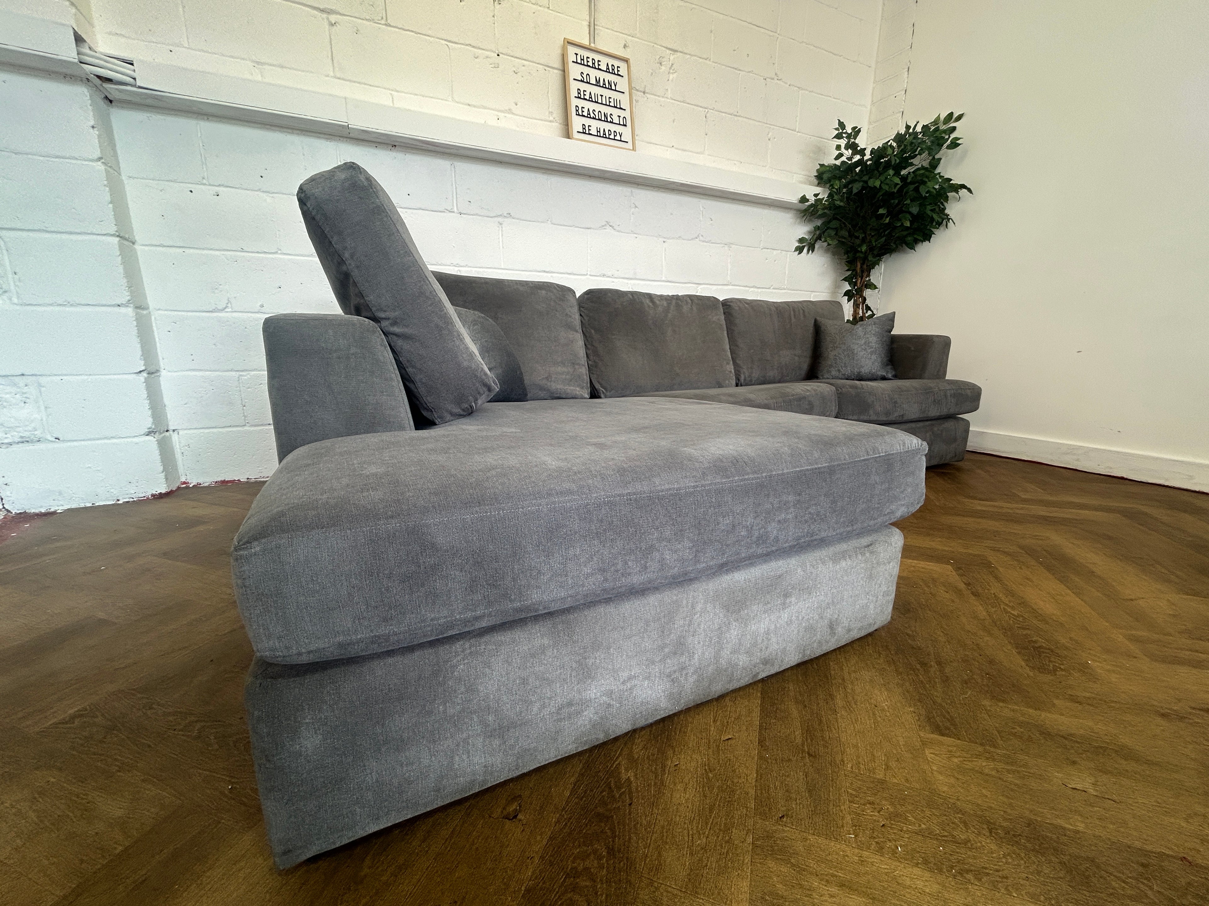 Grey Next Stratus Corner Sofa, Right Hand Chaise