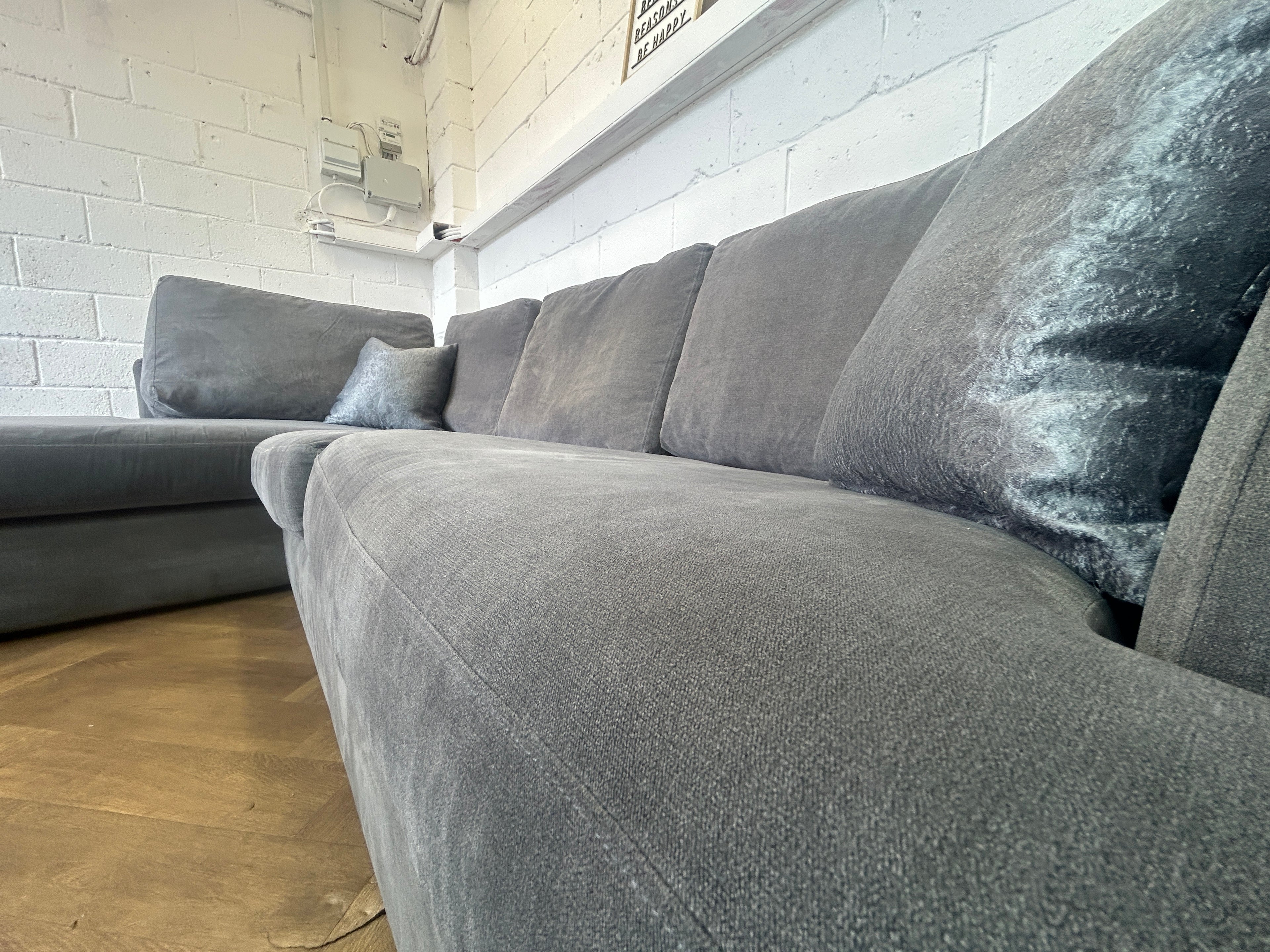 Grey Next Stratus Corner Sofa, Right Hand Chaise