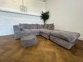 Grey Corded Corner Sofa, Left Hand Chaise