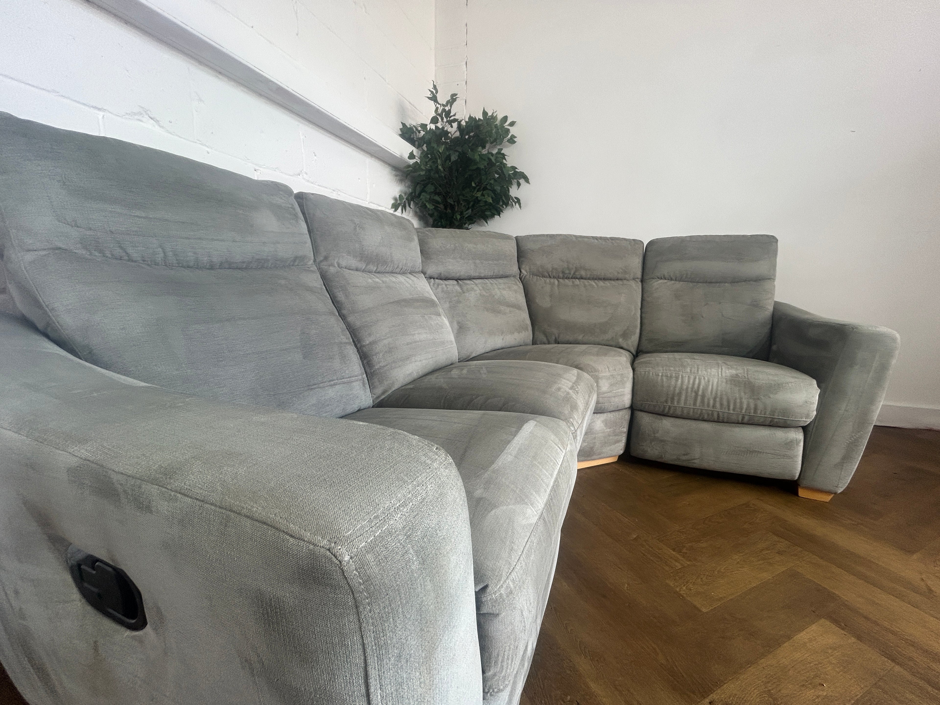 Oxford Silver - Oak Furnitureland Dylan Modular Corner Recliner Sofa