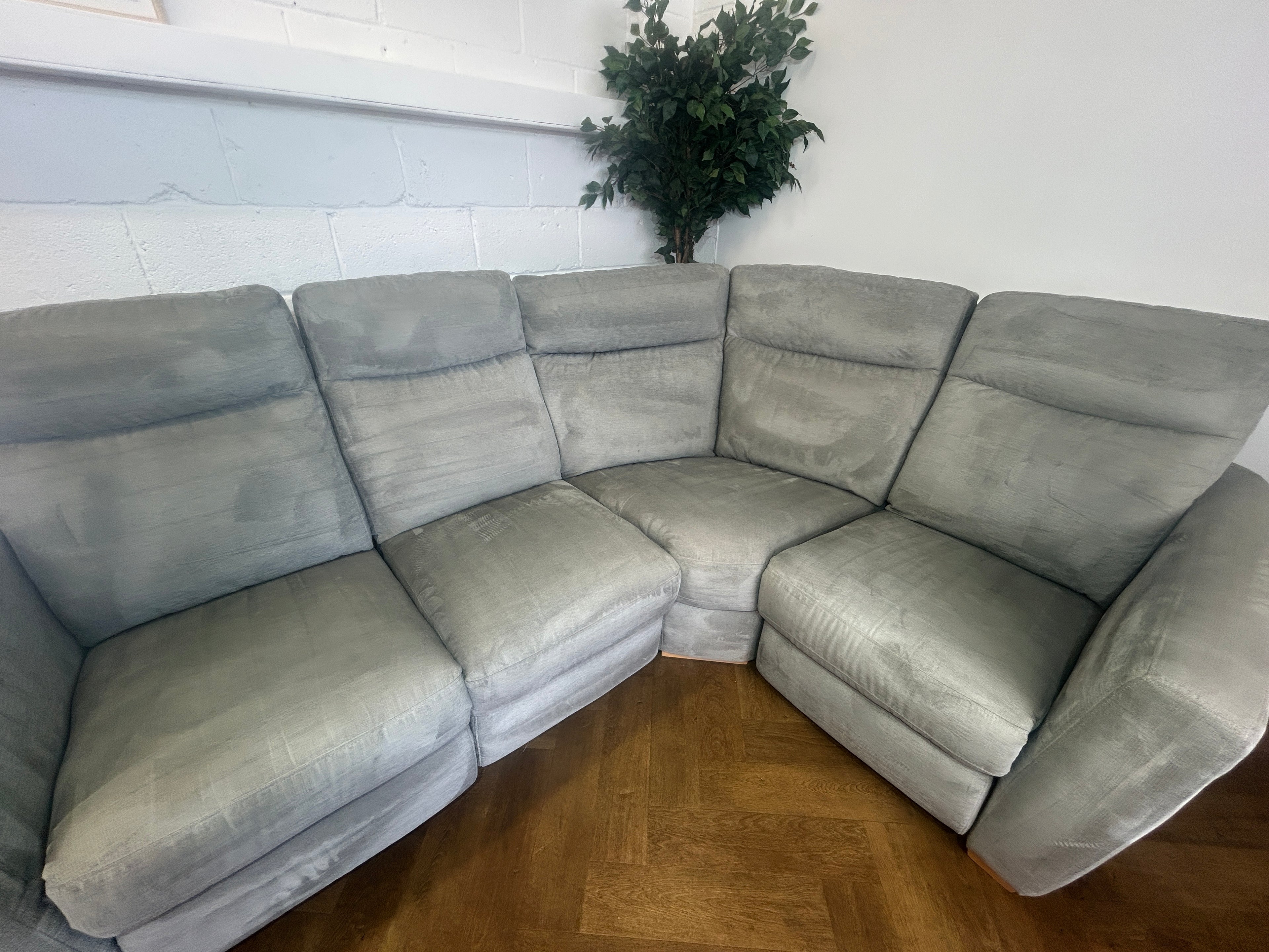 Oxford Silver - Oak Furnitureland Dylan Modular Corner Recliner Sofa