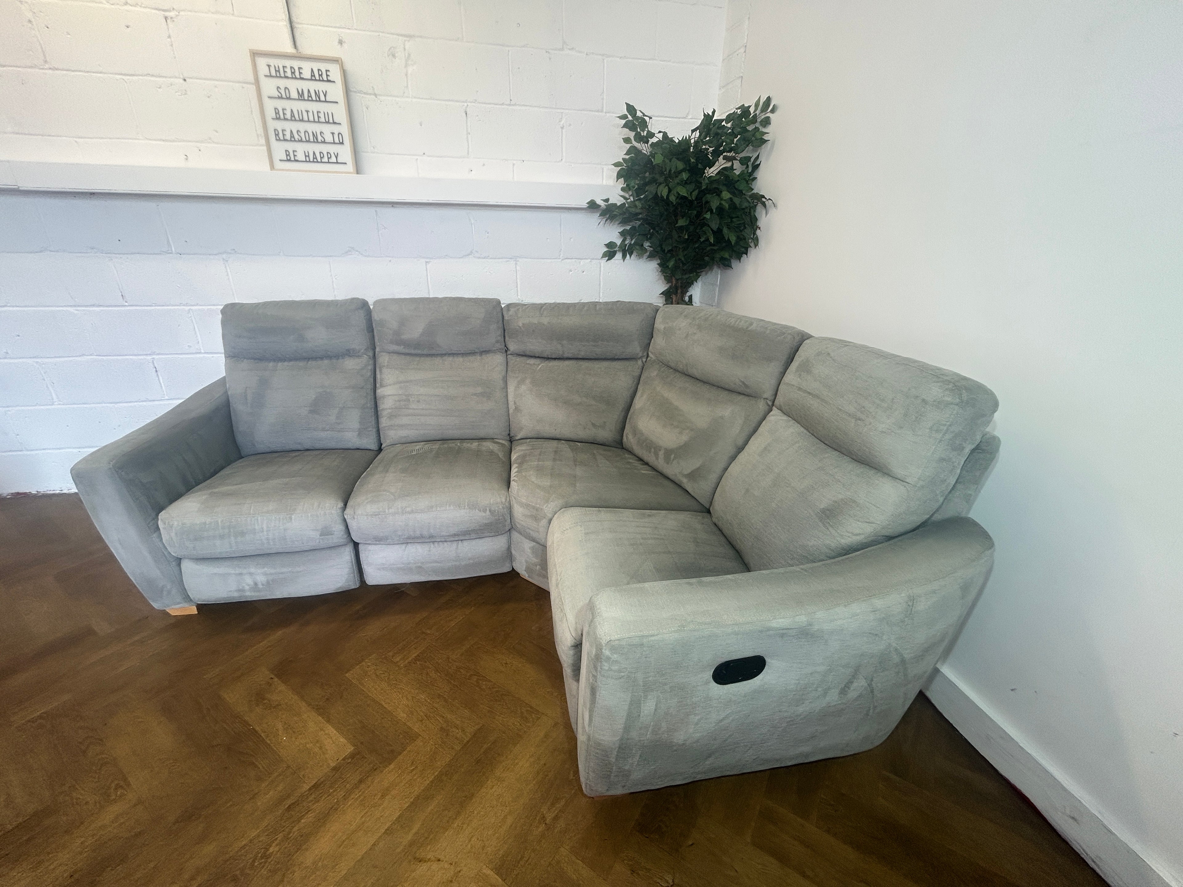 Oxford Silver - Oak Furnitureland Dylan Modular Corner Recliner Sofa