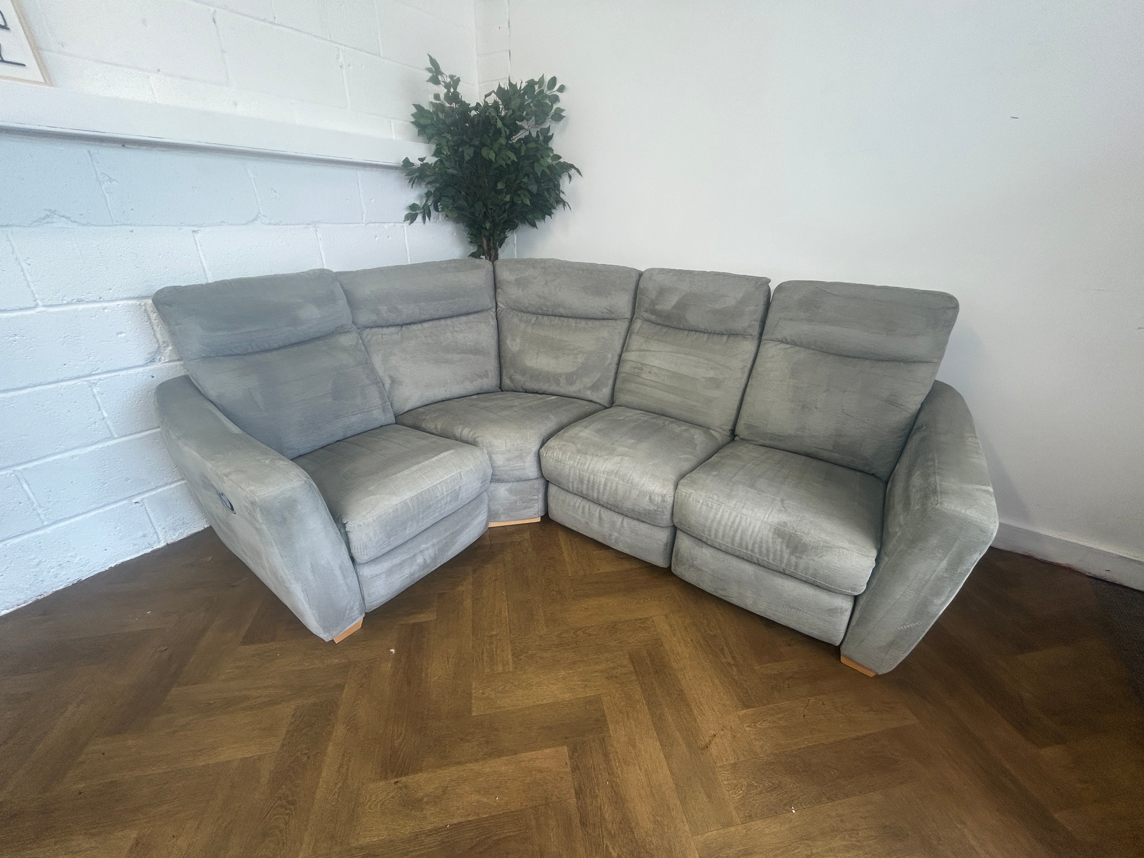 Oxford Silver - Oak Furnitureland Dylan Modular Corner Recliner Sofa