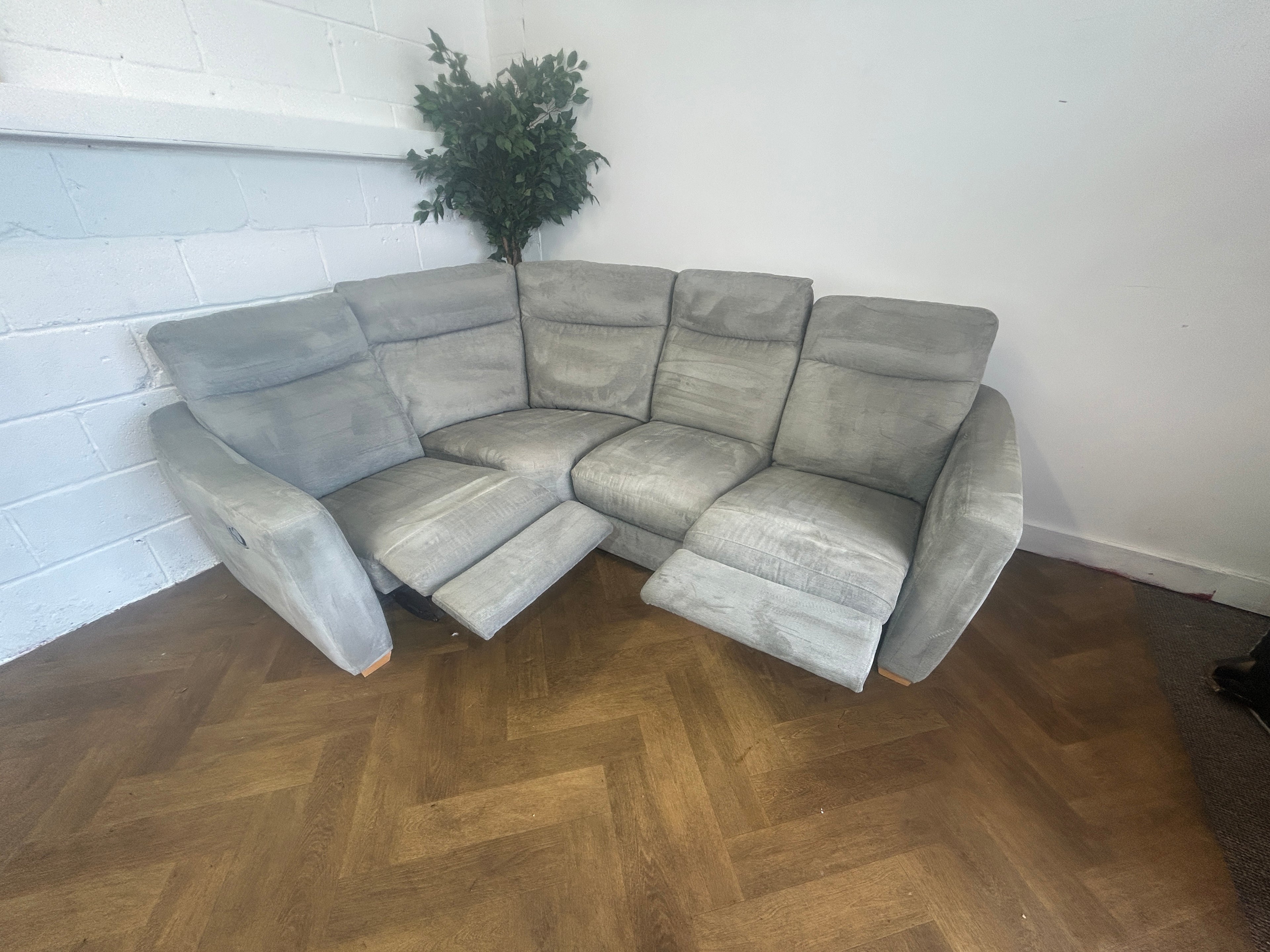 Oxford Silver - Oak Furnitureland Dylan Modular Corner Recliner Sofa