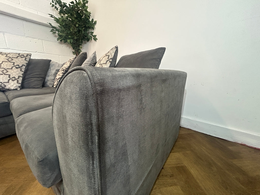 Grey Dylan Corner Sofa, Left Hand Facing Chaise