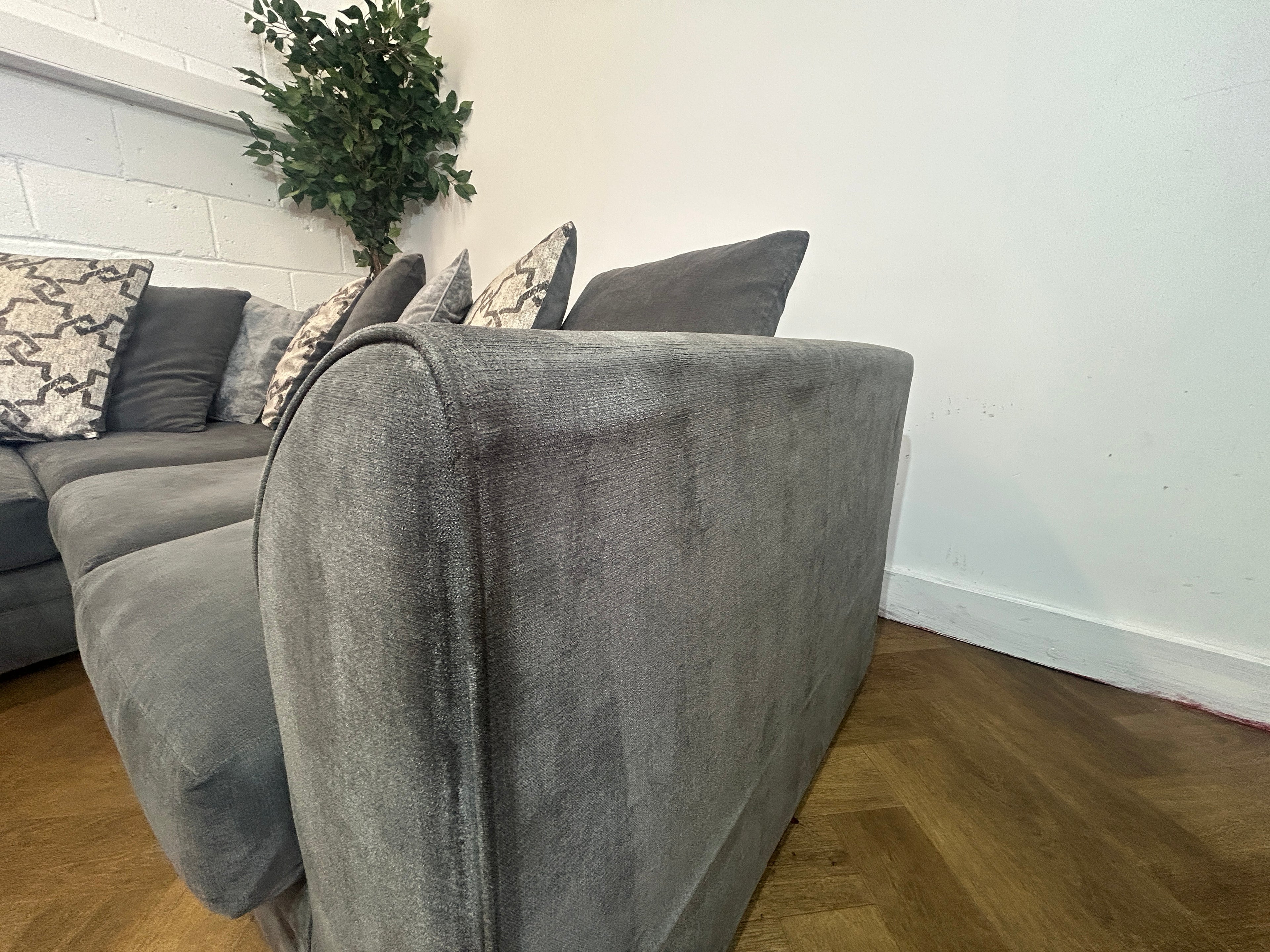 Grey Dylan Corner Sofa, Left Hand Facing Chaise