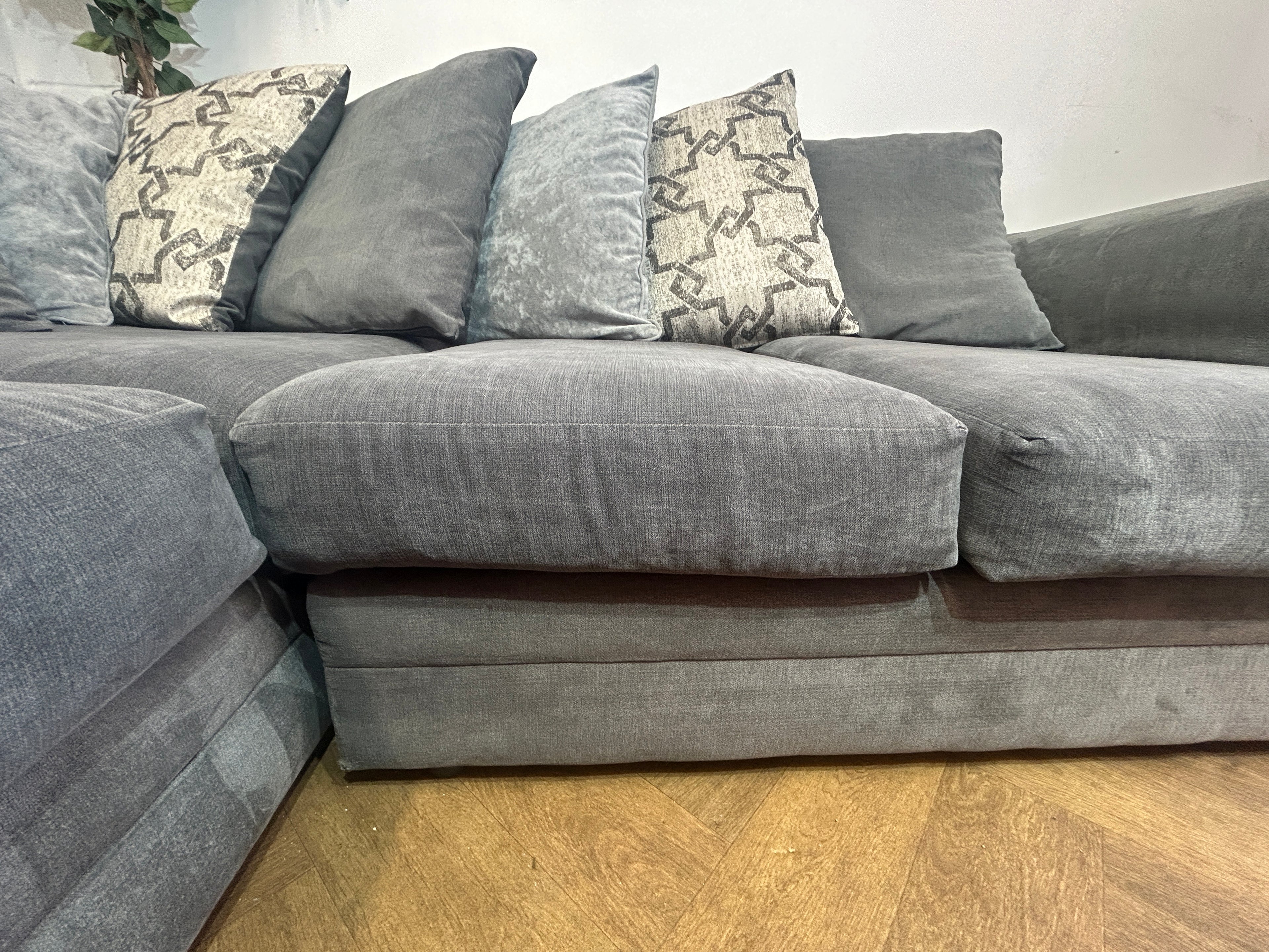 Grey Dylan Corner Sofa, Left Hand Facing Chaise