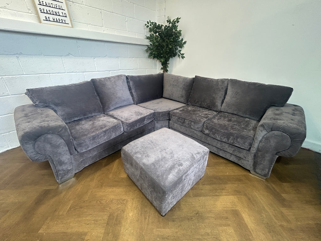 Grey/Purple Verona Corner Sofa