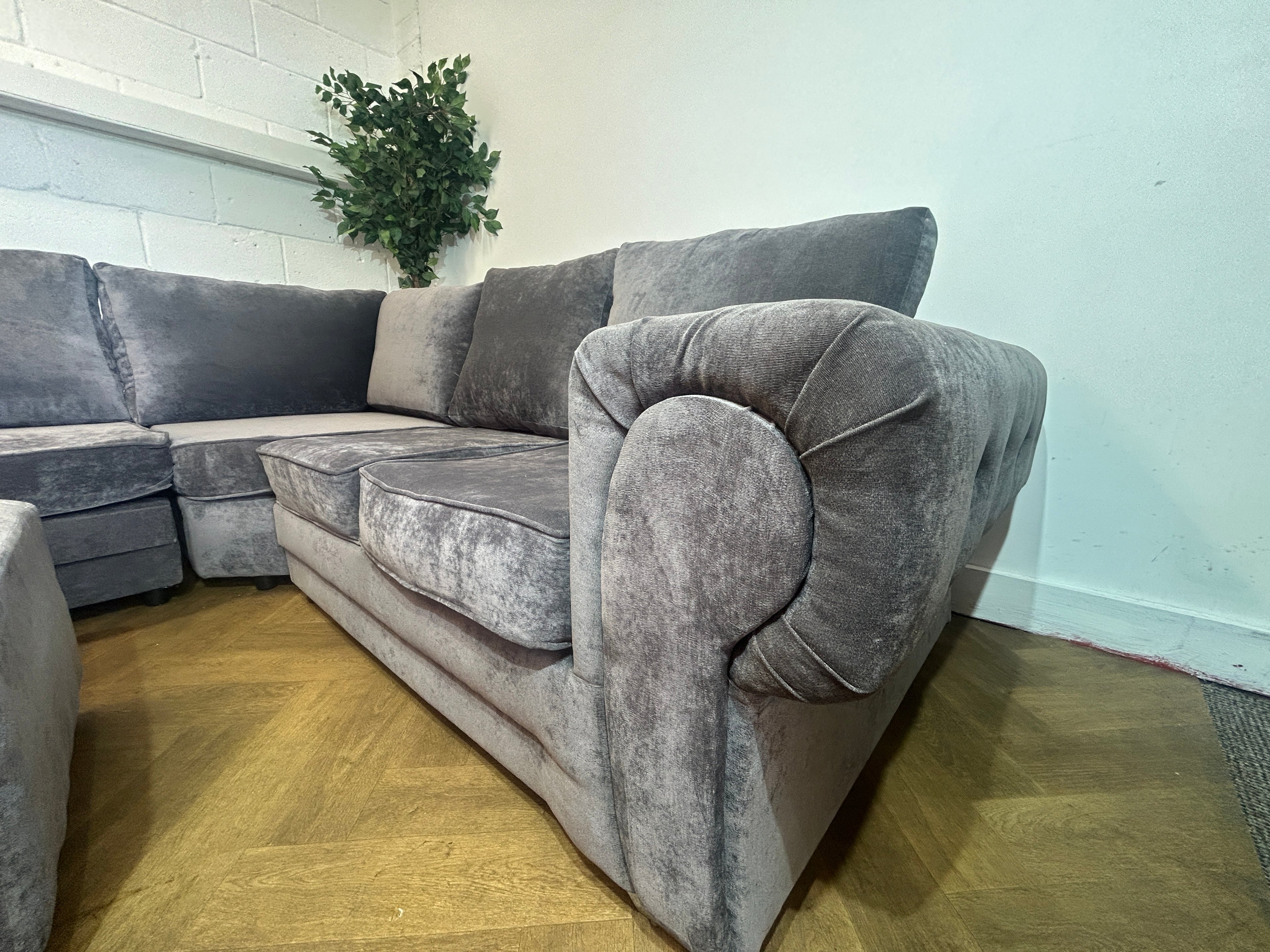 Grey/Purple Verona Corner Sofa