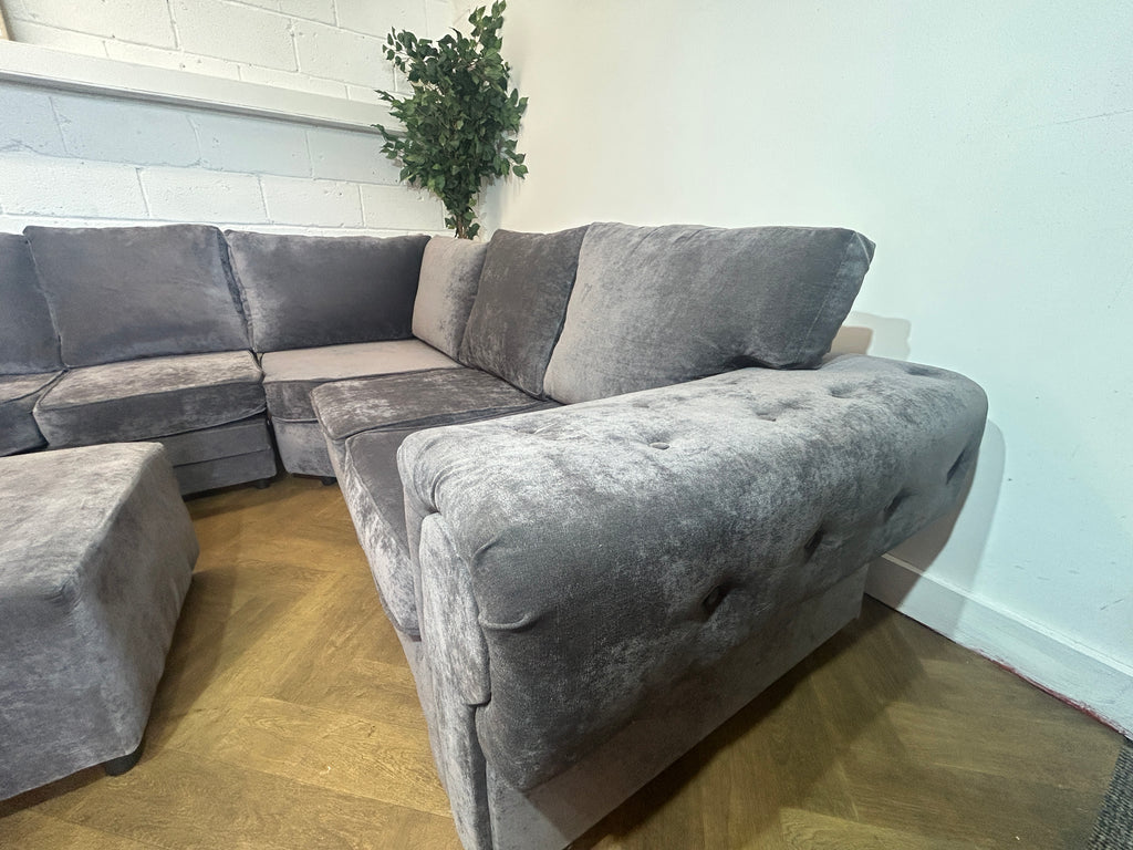 Grey/Purple Verona Corner Sofa