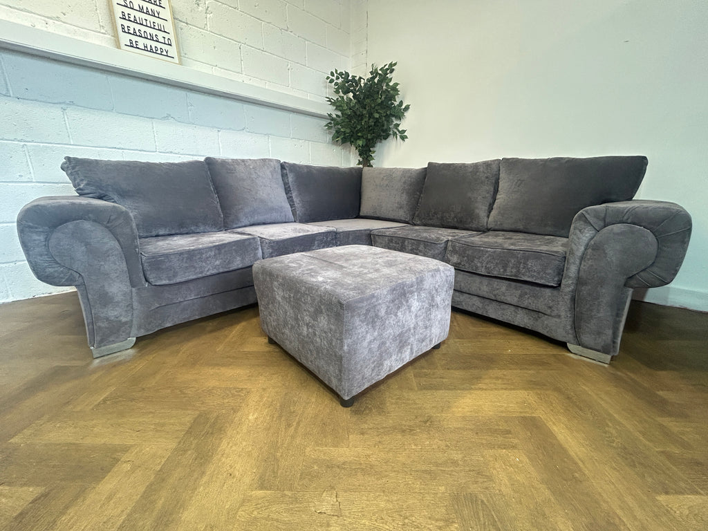 Grey/Purple Verona Corner Sofa
