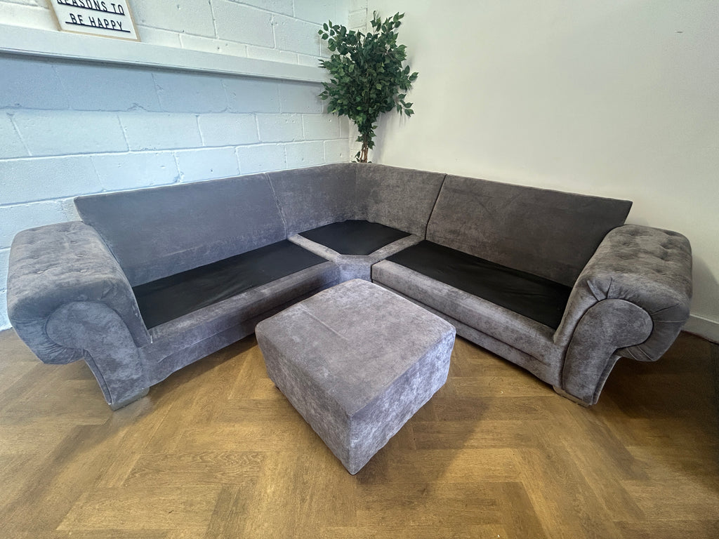 Grey/Purple Verona Corner Sofa