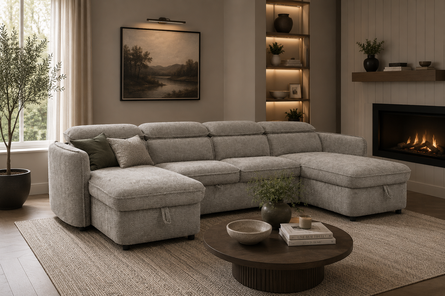 Zeus Sofabed U Shape Corner
