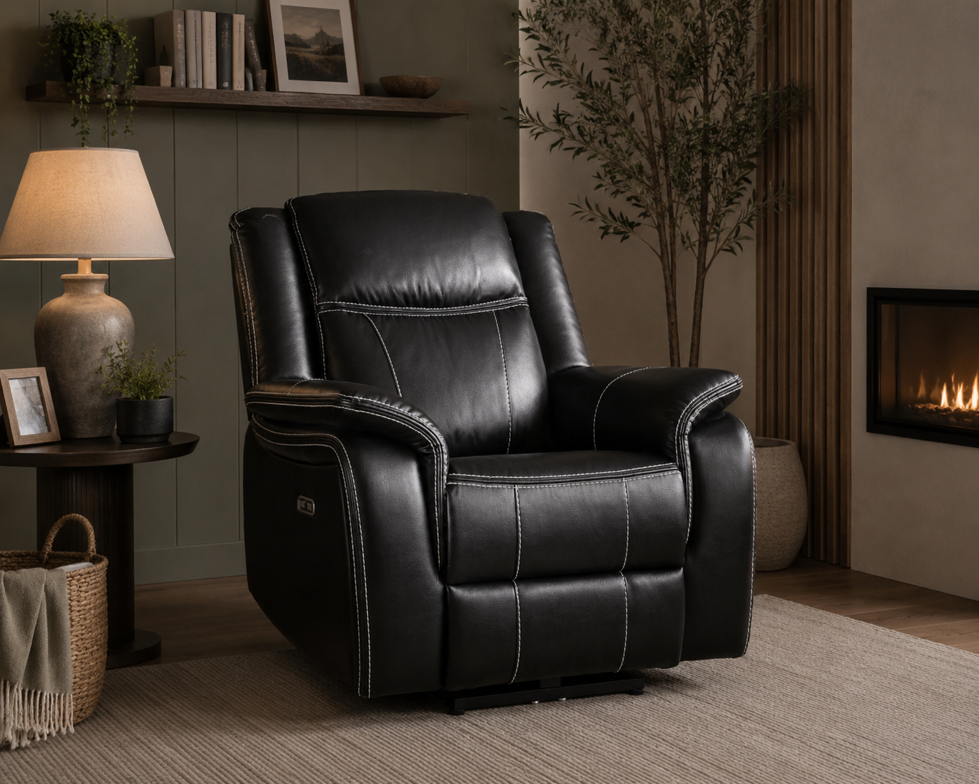 Solar Tech Electric Recliner Armchair Leather